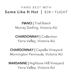 Australian Wine menu